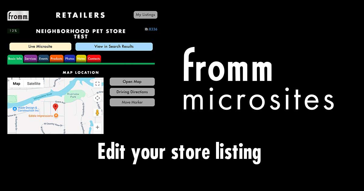 fromm microsites Edit your store listing